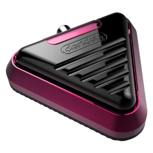 Dreieckiger Delta Fußschalter in Pink und Schwarz auf weißem Hintergrund