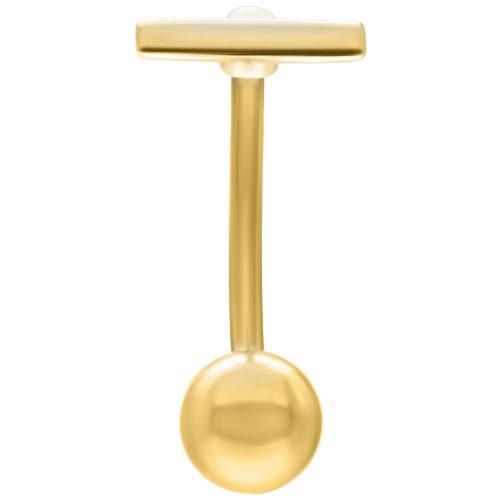 Goldenes Bananabell Piercing, Stärke 1,6 mm, Länge 12,0 mm, auf weißem Hintergrund