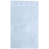 Transparenter Klemmbeutel aus LDPE, 80x120 mm, auf weißem Hintergrund