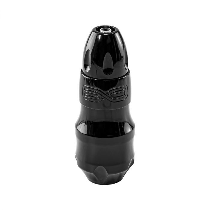 Schwarze FK Irons EXO 4.0 mm Stealth Tattoomaschine auf weißem Hintergrund