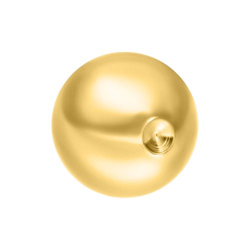 Goldene Clip In Kugel aus Titan, 5,0 mm Größe, auf weißem Hintergrund