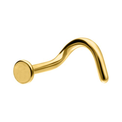 Goldener Nasenstecker Basic Disc aus Titan auf weißem Hintergrund