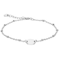 Silbernes gravierbares Armband aus Chirurgenstahl 316L auf weißem Hintergrund