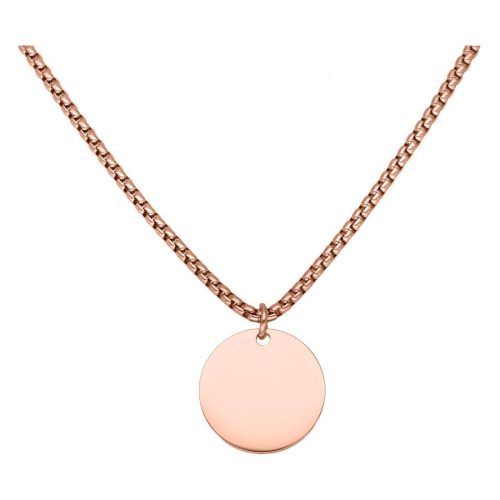 Roségoldene Kette mit gravierbarem Anhänger auf weißem Hintergrund
