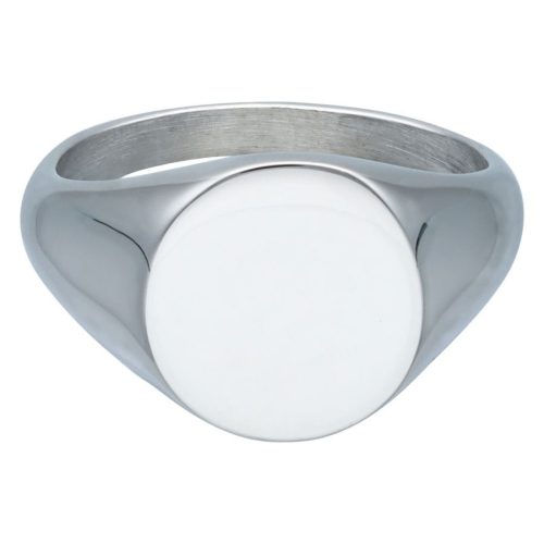 Silberner Ring aus Chirurgenstahl 316L auf weißem Hintergrund