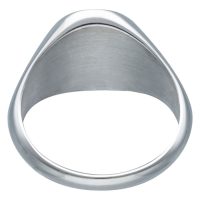 Silberner Ring aus Chirurgenstahl 316L auf weißem Hintergrund