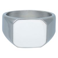 Silberner Basic Ring aus Chirurgenstahl 316L auf weißem Hintergrund