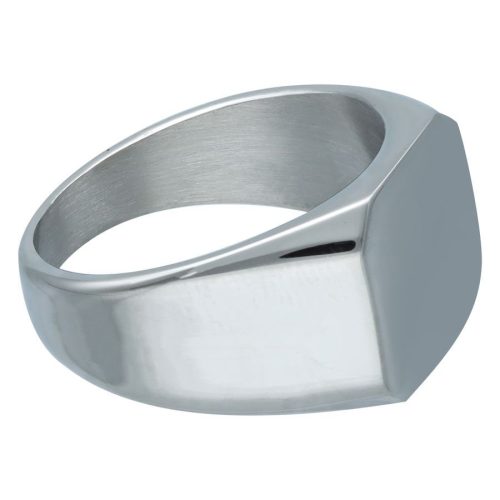 Silberner Ring aus Chirurgenstahl 316L auf weißem Hintergrund