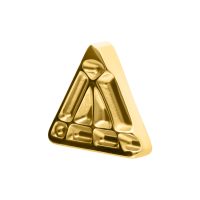 Dreieckiger goldener Aufsatz aus Titan für Innengewinde, Studiohintergrund