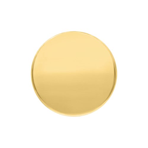Runder, goldener Titanaufsatz mit glatter Oberfläche auf weißem Hintergrund