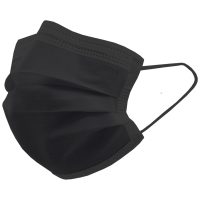 Schwarze Unigloves OP-Maske aus Fleece auf neutralem Hintergrund