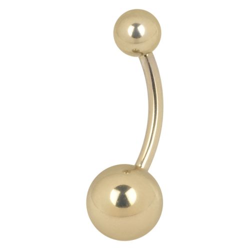 Goldenes Titan Bananabell mit Außengewinde, Länge 6,0 mm, auf weißem Hintergrund
