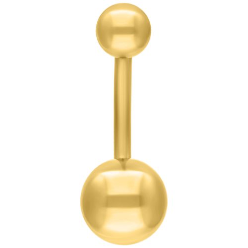 Goldenes Titan Bananabell mit Außengewinde auf weißem Hintergrund