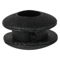 Schwarzer, runder Silicon Rubber Soft auf grauem Hintergrund