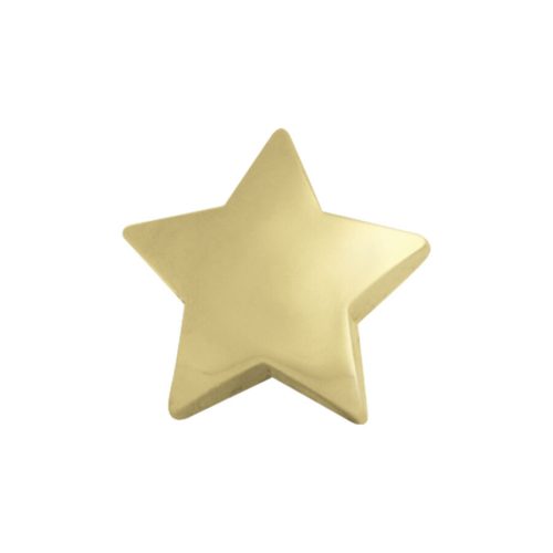 Goldener Stern aus Titan, 5 mm, auf weißem Hintergrund