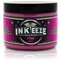 Pinkfarbene Tattoocreme von Ink Eeze, 180 ml, auf weißem Hintergrund