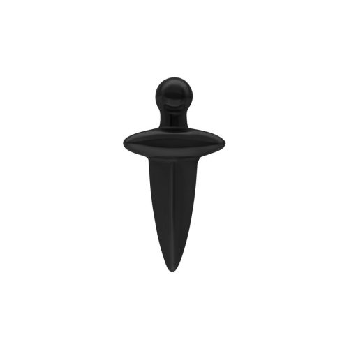 Schwarzer Piercing-Aufsatz in Dolchform aus Chirurgenstahl, 0,8 mm Gewinde