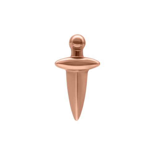 Roségoldener Piercing-Aufsatz in Dolchform auf weißem Hintergrund