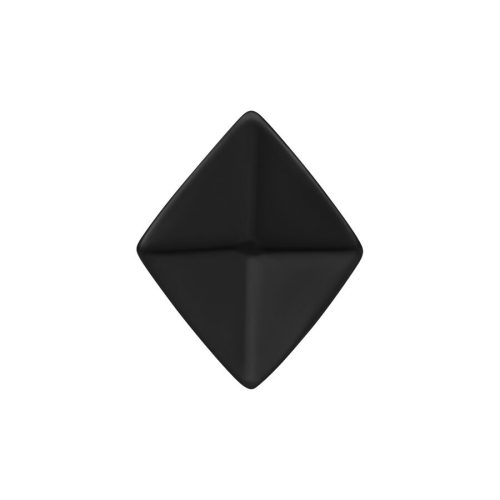 Schwarzer pyramidförmiger Aufsatz aus Chirurgenstahl für Innengewinde auf weißem Hintergrund