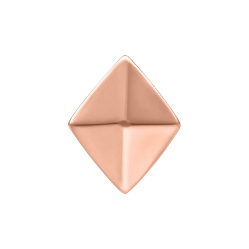 Roségoldener Pyramidenaufsatz aus Chirurgenstahl auf weißem Hintergrund