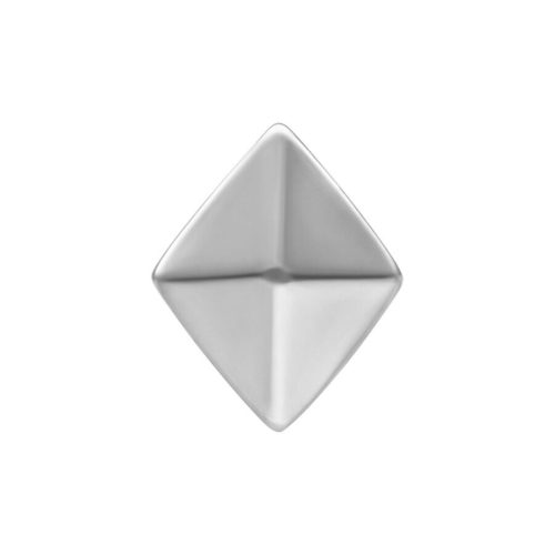 Silberner pyramidenförmiger Aufsatz aus Chirurgenstahl auf weißem Hintergrund
