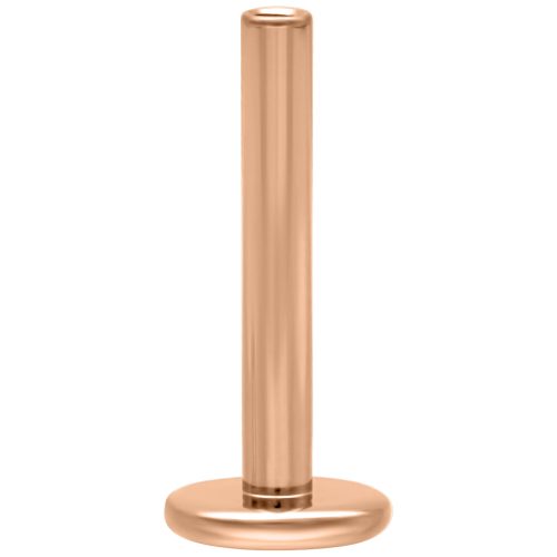Roségoldener Titan Labret Stab, 1,2 mm Stärke, 6 mm Länge auf weißem Hintergrund