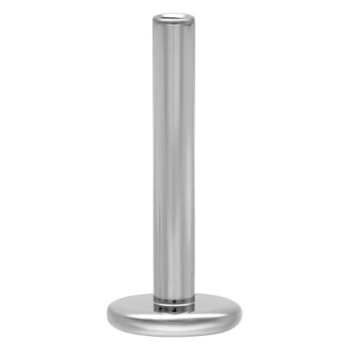 Silberner Titan Labret Stab mit Innengewinde, Stärke 1,2 mm, Länge 8 mm, auf weißem Hintergrund