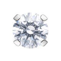 Kristallklarer Prong Set Aufsatz mit silberfarbenen Metallklammern auf weißem Hintergrund