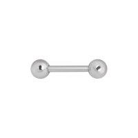 Silberner Barbell aus Chirurgenstahl 316L mit zwei Kugeln