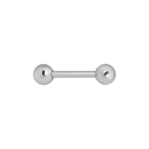 Silberner Barbell aus Chirurgenstahl 316L mit zwei Kugeln