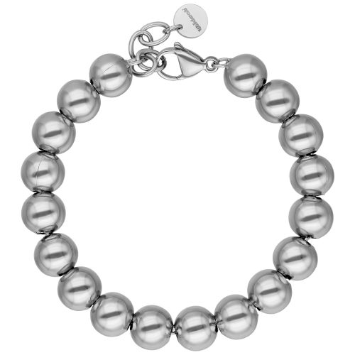 Silberfarbenes Bubble Armband aus Chirurgenstahl 316L auf weißem Hintergrund