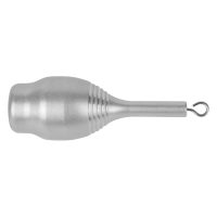 Silberner Teardrop Griff mit Haken auf weißem Hintergrund
