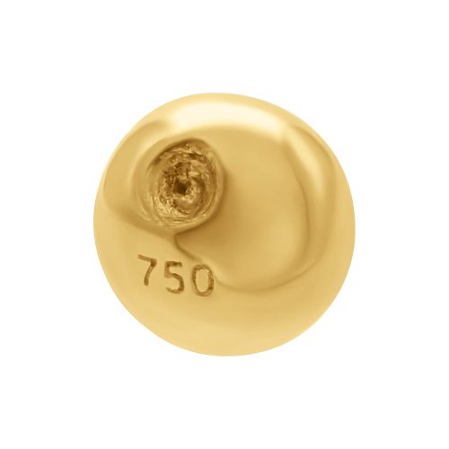 Glänzende 18k Gold Clip In Kugel, 3,0 mm, auf weißem Hintergrund
