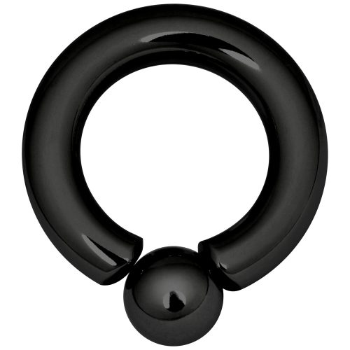 Schwarzer Piercing-Ring aus Titan mit 4 mm Stärke und 12 mm Innendurchmesser auf weißem Hintergrund
