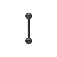 Schwarze Titan Barbell mit zwei Kugeln auf weißem Hintergrund