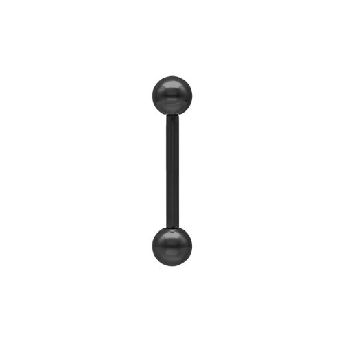 Schwarze Titan Barbell mit zwei Kugeln auf weißem Hintergrund