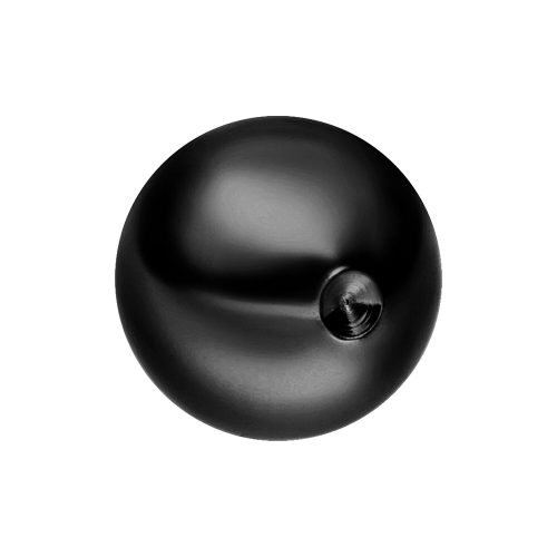 Schwarze Titan Clip-In Kugel auf weißem Hintergrund, Größe 3-5 mm