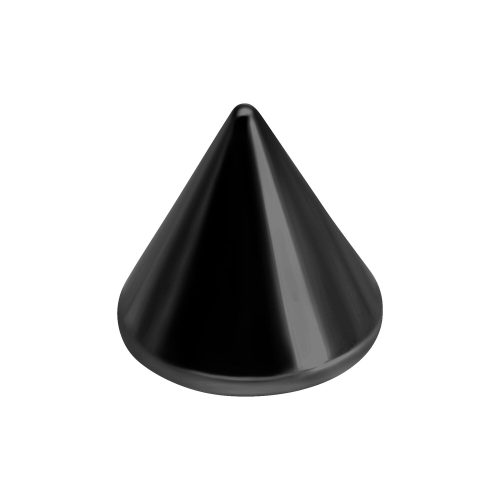 Schwarzer Kegel aus Titan auf weißem Hintergrund, Größe 4,0 mm