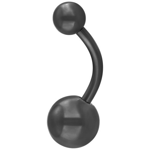 Schwarzes Bananabell Piercing aus Titan auf weißem Hintergrund