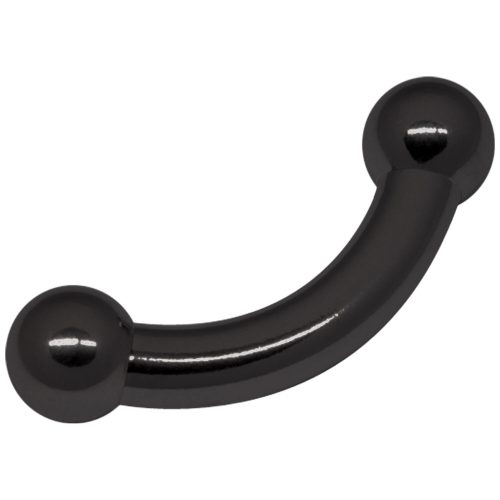 Schwarzes Prince Bananabell Piercing mit 4mm Stärke und 12mm Länge auf weißem Hintergrund