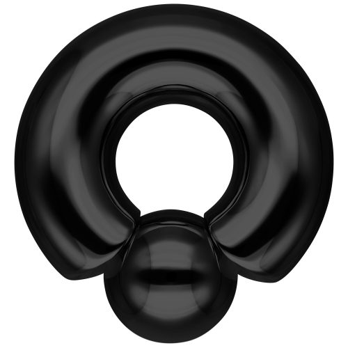 Schwarzer Monster Screw In Ring mit 12mm Stärke auf weißem Hintergrund