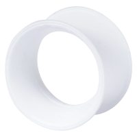 Weißer Kaos Softwear Skin Tunnel aus Silikon, 5,0 mm Größe, auf weißem Hintergrund