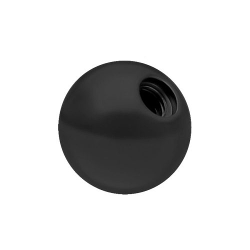 Schwarzer Ball aus Titan mit Innengewinde auf weißem Hintergrund