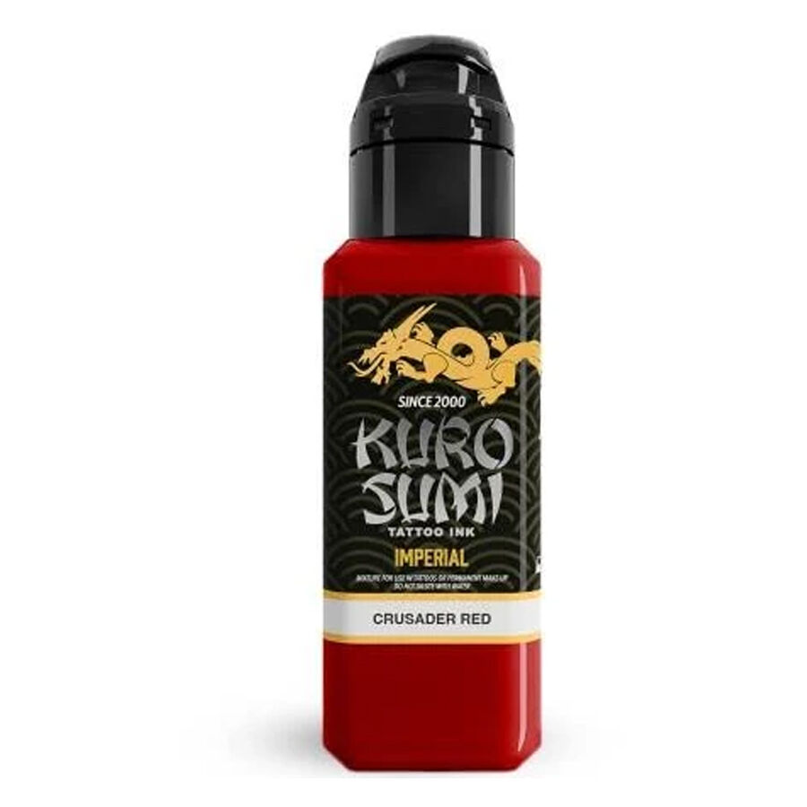 Rote Tattoo Tinte von Kuro Sumi, Flasche, schwarzer Deckel