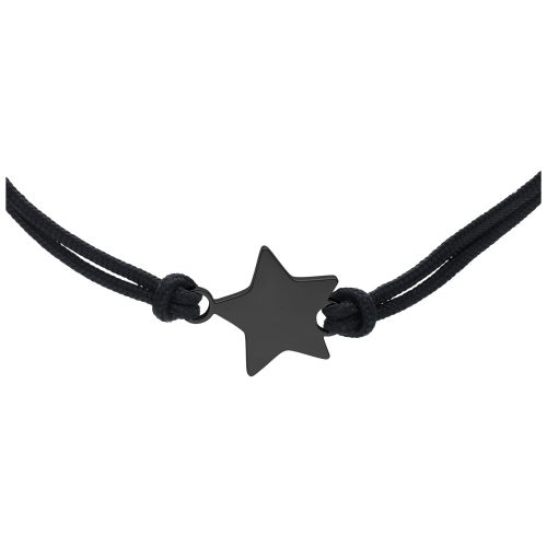 Schwarzes Nylonarmband mit Sternanhänger, verstellbar