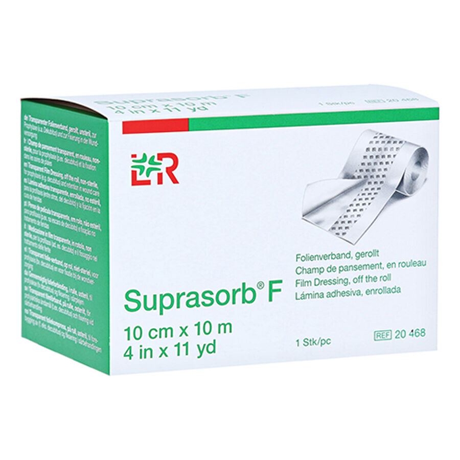 Suprasorb® F Folienverband gerollt in grün-weißer Verpackung