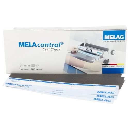 MELAcontrol Seal Check VE100 Packung mit Streifen auf weißem Hintergrund