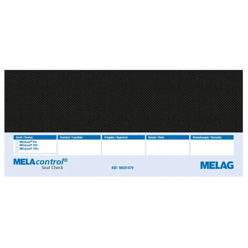 MELAcontrol Seal Check VE100 mit schwarzem und blauem Design auf weißem Hintergrund