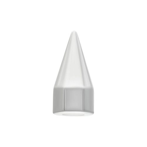 Silberner Spike Cone aus Chirurgenstahl auf weißem Hintergrund