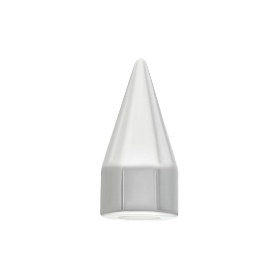 Silberner Spike Cone aus Chirurgenstahl auf weißem Hintergrund